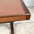 Vintage Studio-Made Square End Table With Cognac Leather Inset Top & Architectural Trestle Base, Mid-Century For Sale - Image 14 of 18