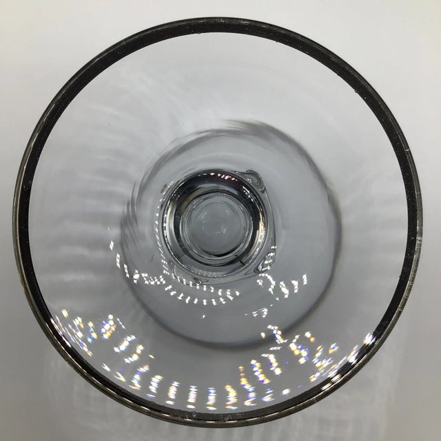 Metal Platinum Band Water Goblets by Bryce -Set of 8 For Sale - Image 7 of 12