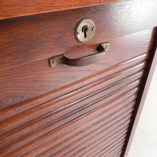 Oak Roller Shutter Cabinet, 1930s For Sale - Image 12 of 18