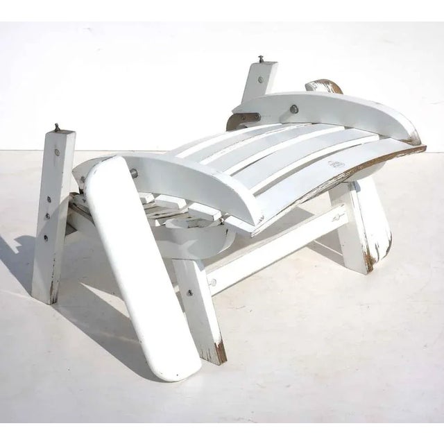 Folding Garden Armchair in White Wood, 1960s For Sale - Image 9 of 13
