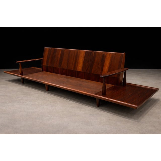 Sofa in Rosewood & Bouclé by Liceu De Artes E Ofícios, Brazilian Modern, 1960s For Sale - Image 10 of 16