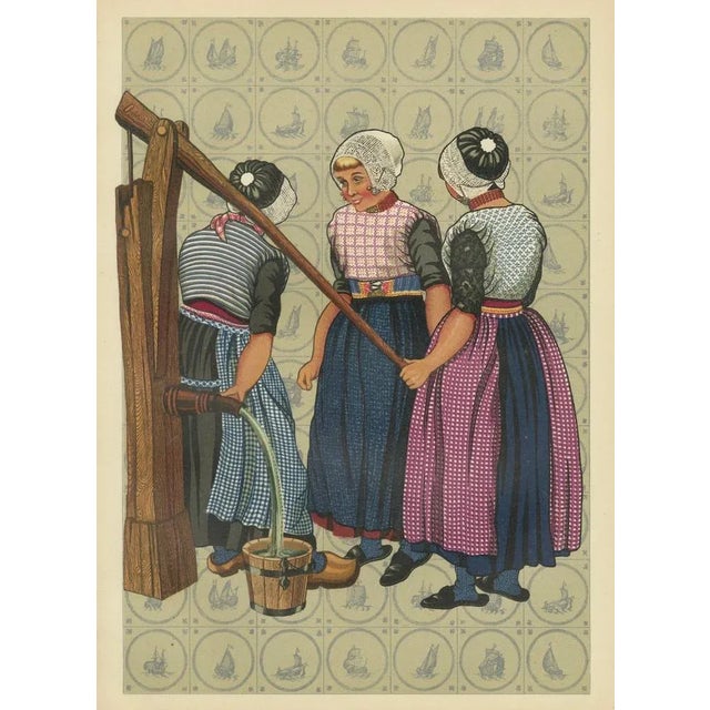 Girls of Urk in Holland at the Village Pump in Traditional Workwear, 1932, Paper For Sale - Image 6 of 10