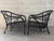 Wood A Pair of Coastal Stylle Rattan Lounge Chairs by McGuire. Circa 1980s. For Sale - Image 7 of 18