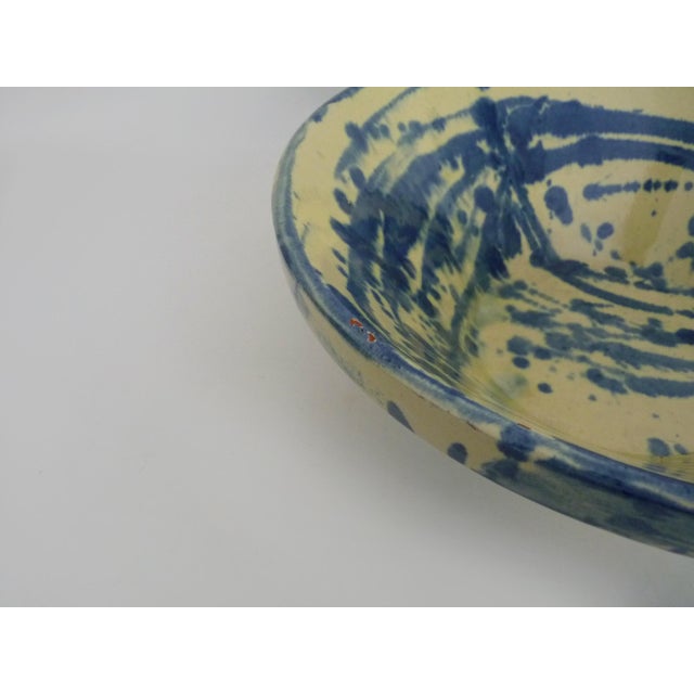 Blue and Yellow Glazed Stoneware Pot from Provence, 1970s For Sale - Image 6 of 8