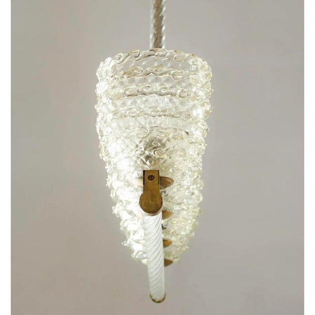 Art Deco 1950s Murano Glass Ceiling Light Attributed to Barovier For Sale - Image 3 of 6
