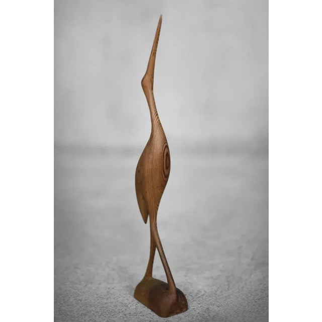 Danish Mid-Century Modern Wood Crane Figurine, 1960s For Sale - Image 4 of 11