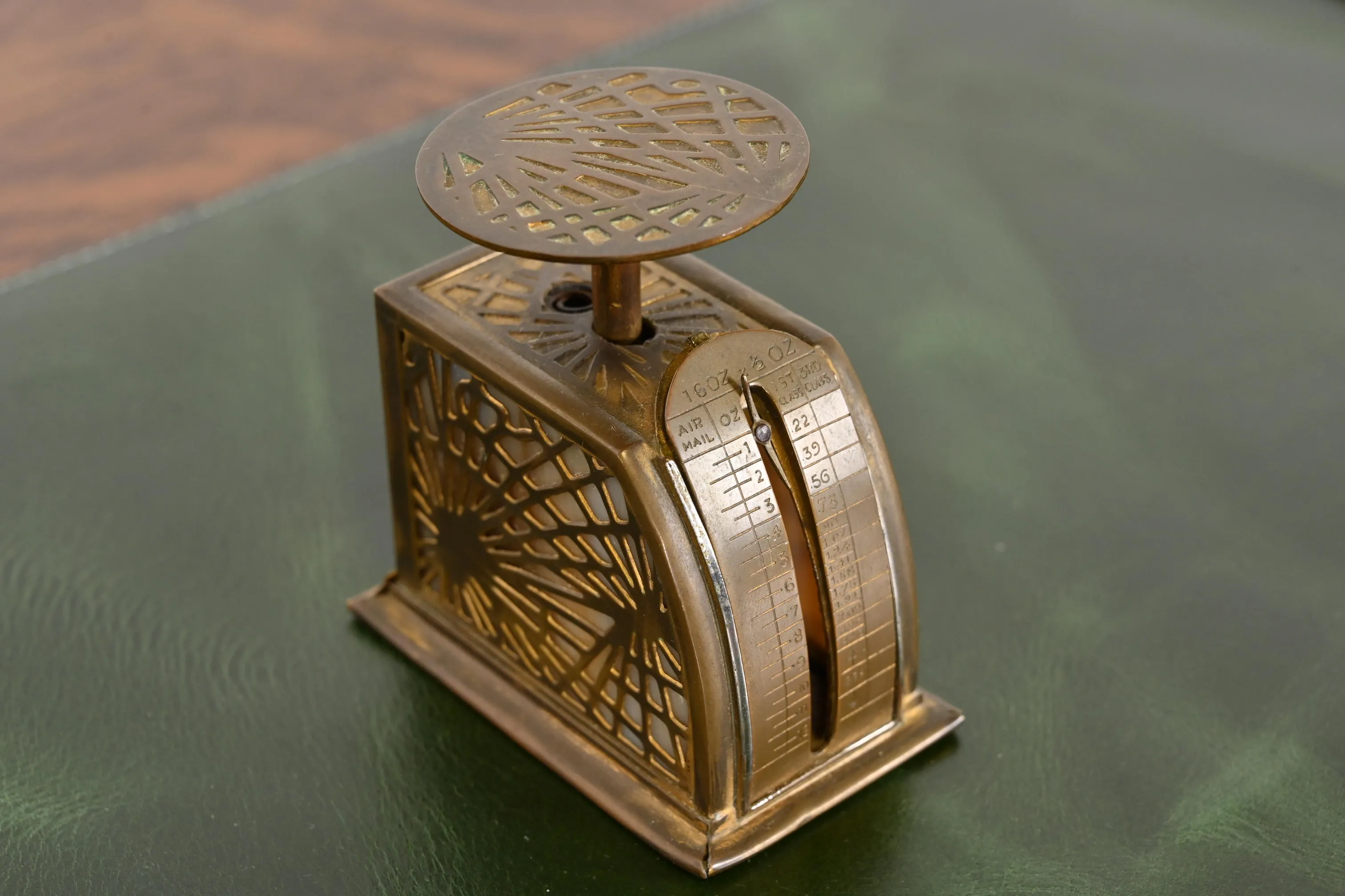 Tiffany Studios New York Pine Needle Bronze Doré and Slag Glass