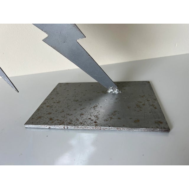 Abstract Vintage Metal Football Player Art Sculpture For Sale - Image 3 of 13