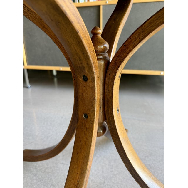 Vintage CCFM Bentwood Martini Table Mid Century Modern Cane Rattan Side Stand Thonet Style For Sale - Image 14 of 14