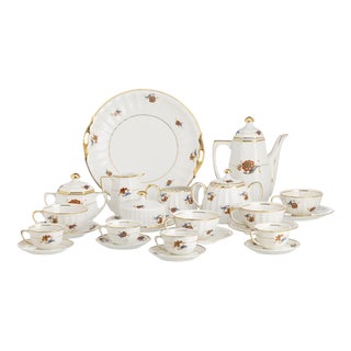 Porcelain Tea and Coffee Service from Vista Alegre, Set of 29 For Sale
