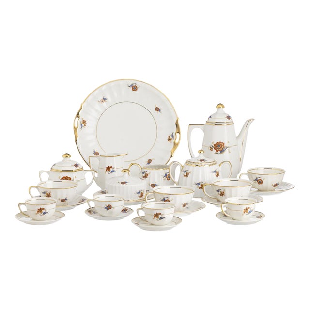 Porcelain Tea and Coffee Service from Vista Alegre, Set of 29 For Sale