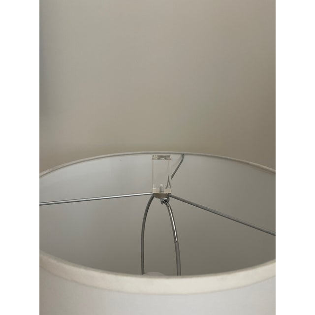 Vintage Karl Springer Style Stacked Lucite Table Lamp For Sale - Image 9 of 9