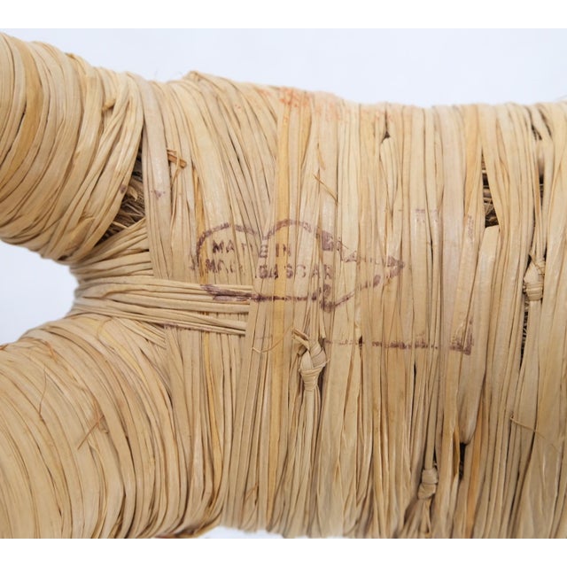 Group of 4 Giraffe Folk Art Rattan Bamboo Straw Hand Painted Animal Sculptures For Sale - Image 4 of 16