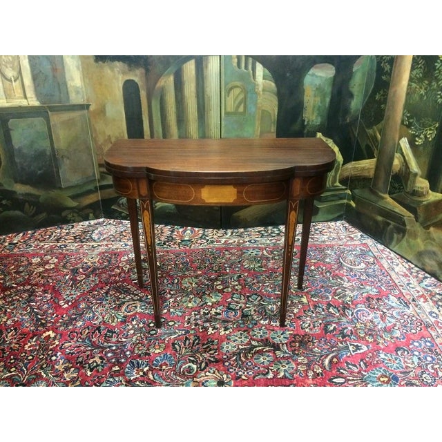 Brown Vintage Games Table, Federal Style Games Table For Sale - Image 8 of 11