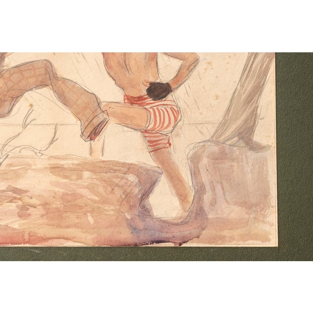 Early 20th Century 1900s James Montgomery Flagg Signed Figural Watercolor For Sale - Image 5 of 8