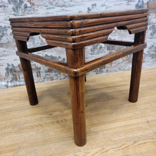 Brown Antique Shanxi Province Pierced Apron Elm Side Table - Pair For Sale - Image 8 of 13