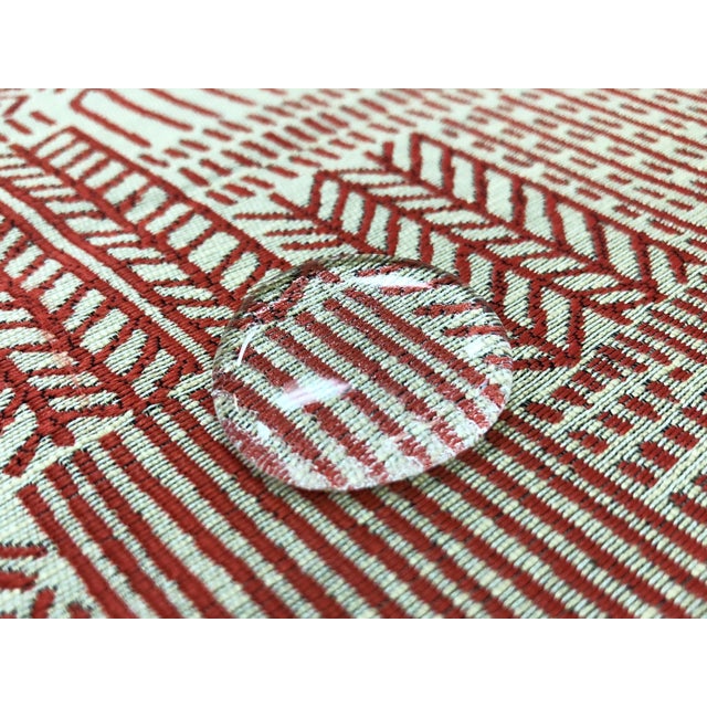 Mid-Century Modern Pollack Helsinki Red Beige Abstract Scandinavian Upholstery Drapery Fabric For Sale - Image 3 of 4