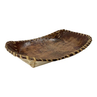 Handmade Birch Wood Basket For Sale