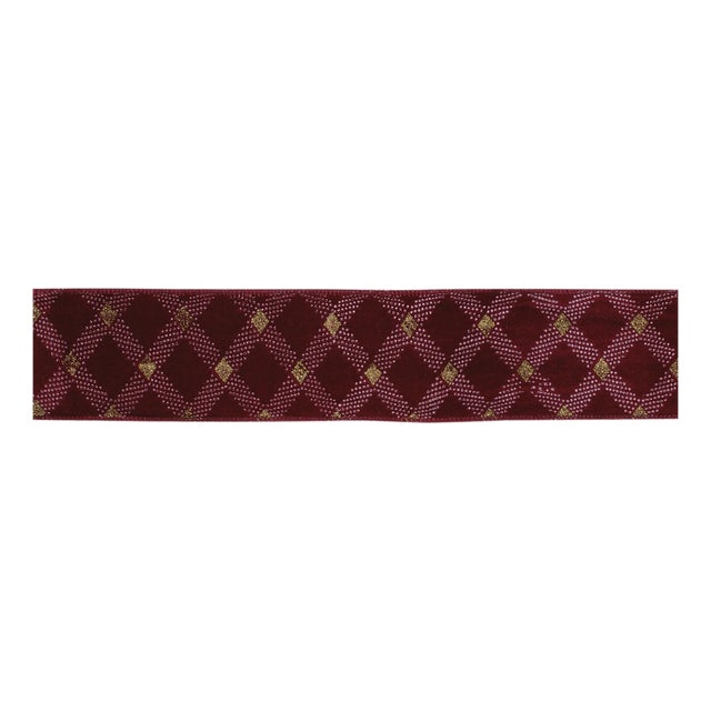 Diamond Lattice Wired Nylon/Polyester Ribbon 2.5" x 10 Yds. For Sale
