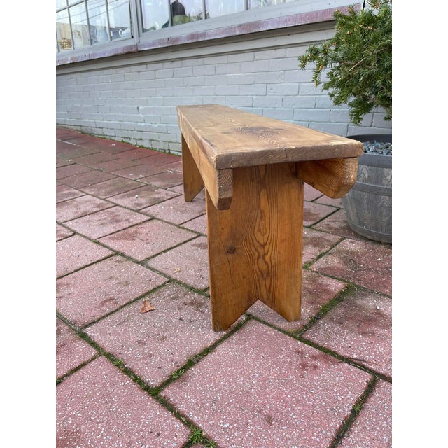 Antique English Country Pine Bench, C 1860. For Sale - Image 4 of 7