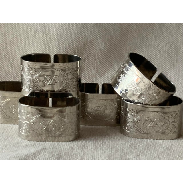 Set of Six English Double Silverplate Napkin Rings - Classical Elegance For Sale - Image 10 of 12