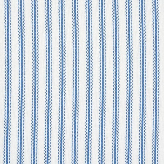 SAMPLE - Schumacher X Mark D. Sikes Birdie Ticking Stripe Fabric In Indigo For Sale