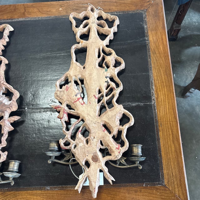 Pair of Italian Mid 20th C Sconces W Bronze Bobeches For Sale - Image 9 of 12