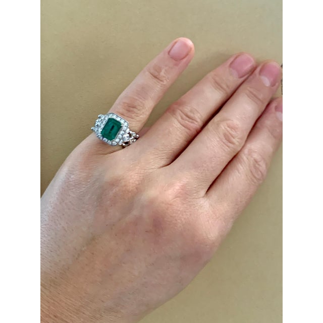 2.0 Carat Emerald Cut Colombian Emerald and Diamond Designer Doris Panos's Ring For Sale - Image 10 of 18