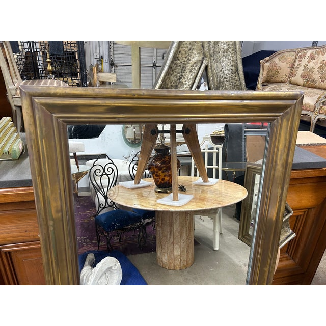 19th Century French Louis XVI Style Brass Mirror For Sale In Houston - Image 6 of 10