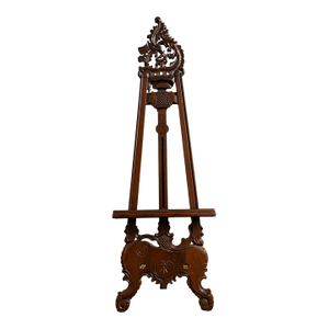 Antique Victorian Carved Mahogany Adjustable Artist’s Display Easel, Circa 1880–1900