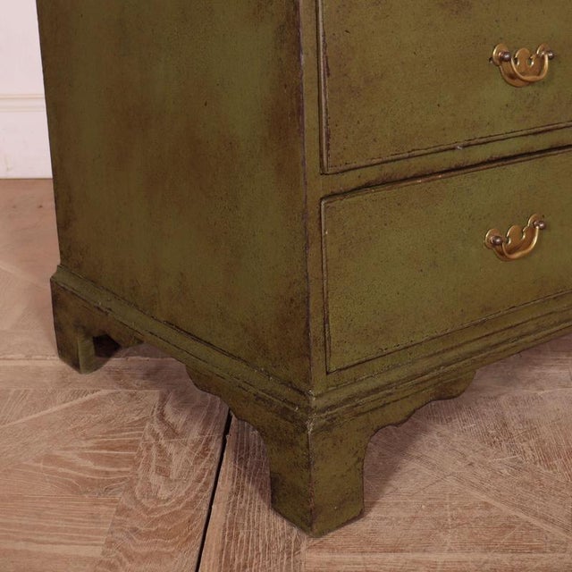 English Painted Secretaire in Oak For Sale - Image 13 of 15