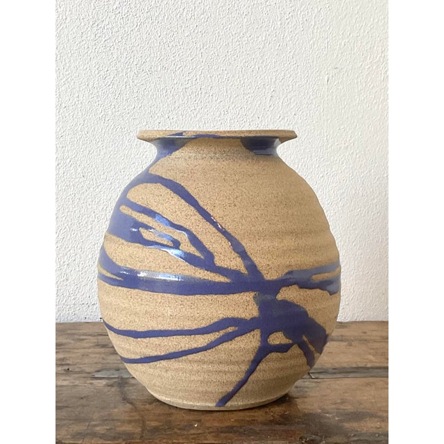 Late 20th Century Vintage Original Studio Pottery Drip Glaze Vase For Sale - Image 5 of 12
