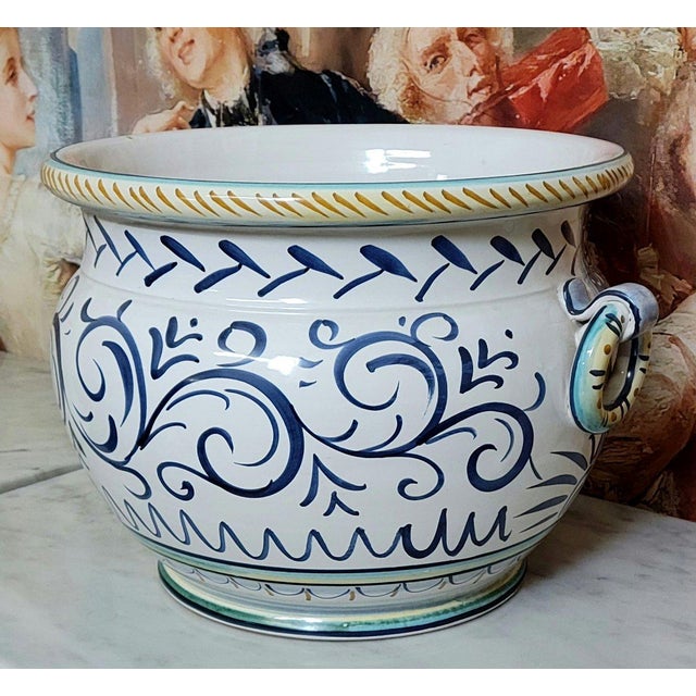 Large Glazed Earthenware Cachepot, Italy, 1920s For Sale - Image 3 of 7