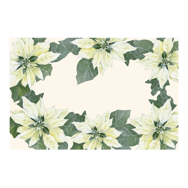 Contemporary Poinsettia Paper Placemat Pads- Set of 30 For Sale