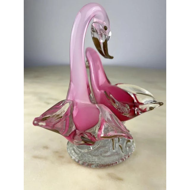 Mid-Century Modern Italian Swans Figurine in Murano Glass, 1960s For Sale - Image 3 of 8