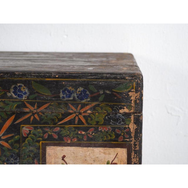 Antique Chinese Painted Trunk For Sale - Image 6 of 12