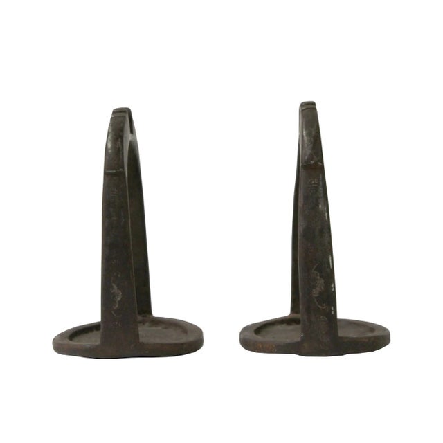 Asian Style Vintage Vintage Chinese Minority Tribe Horse Iron Stirrup - a Pair For Sale - Image 4 of 6