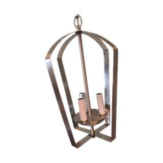 Contemporary Brushed Nickel Lantern For Sale