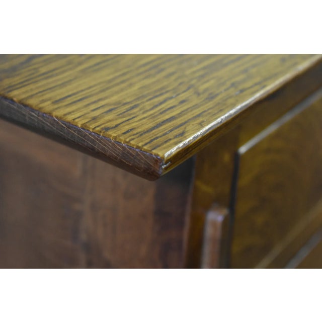 Wood Crafters and Weavers Mission / Arts and Crafts Solid Quarter Sawn Oak Cabinet - Model A34 - Walnut For Sale - Image 7 of 10