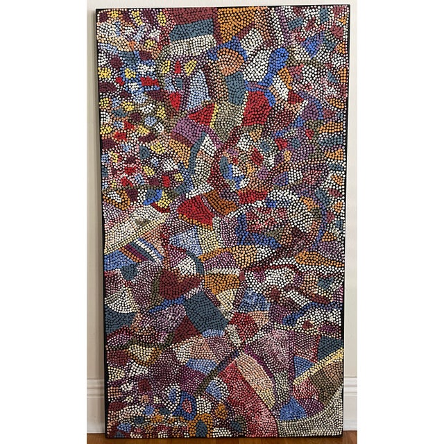 Authentic Aboriginal Art Purchased in Adelaide, SA, Australia in 2012 "Nungarayi Bush Medicine" by Tanya Corby Nungari 24"...