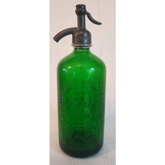 Antique Late 19th Century Pittsburg Seltzer Co. Club Selzer Pittsburg Pa. Soda Water Seltzer Water Bottle Green For Sale - Image 12 of 12