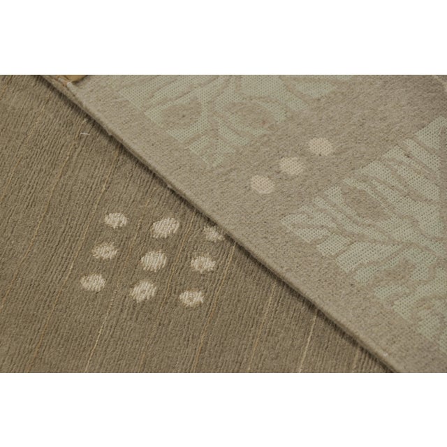 Rug & Kilim's Austrian Art Deco Style Rug in Beige Brown Geometric Pattern For Sale - Image 9 of 9