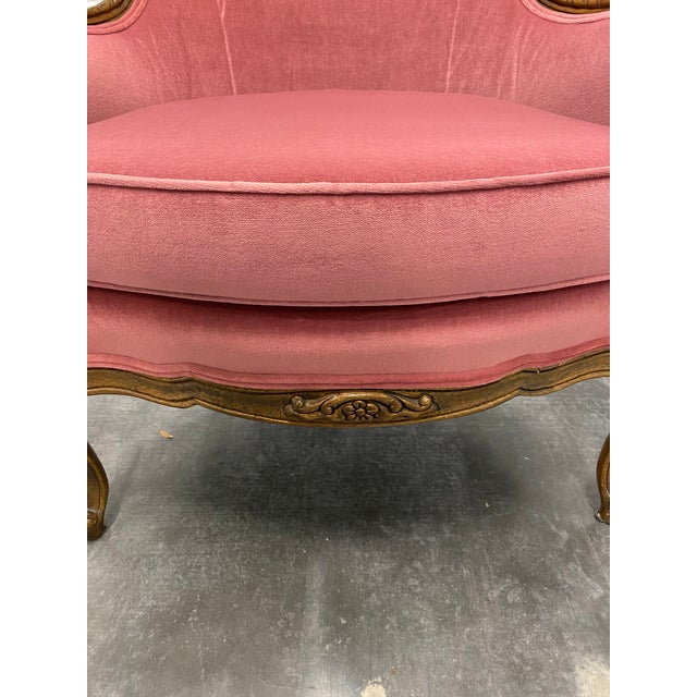 Victorian Style Rose Pink Wingback Chair For Sale - Image 11 of 12
