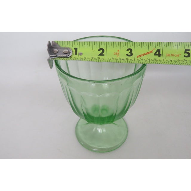 Green Green Paneled Depression Glass Candy Dish Footed Jar With Pointed Lid 4844b For Sale - Image 8 of 14