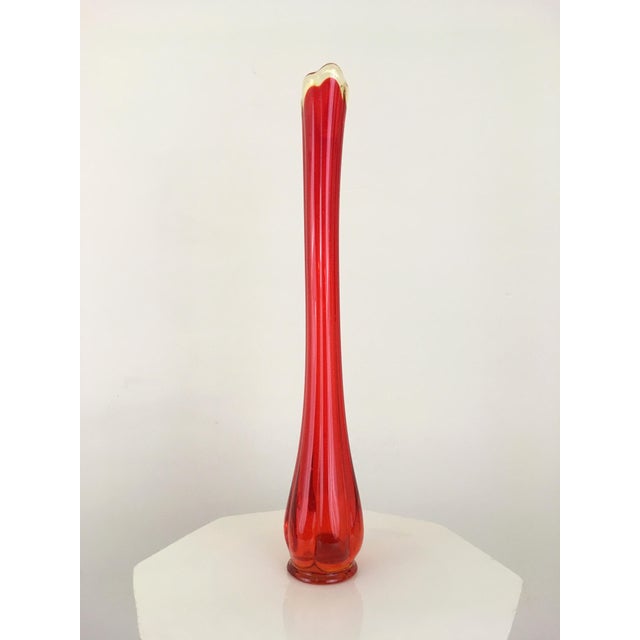Vintage Mid Century Modern Sculptural Red Glass Vase Chairish