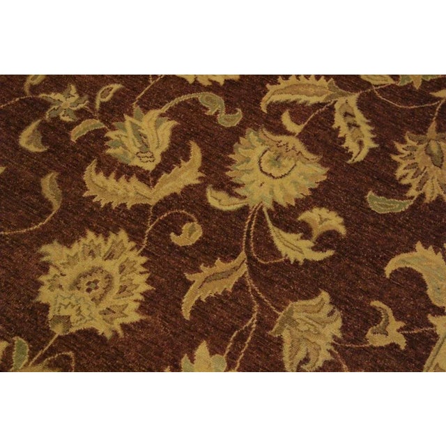 1990s 1990s Shabby Chic Kafkaz Brown/Tan Wool Rug -10'1 X 14'0 For Sale - Image 5 of 8