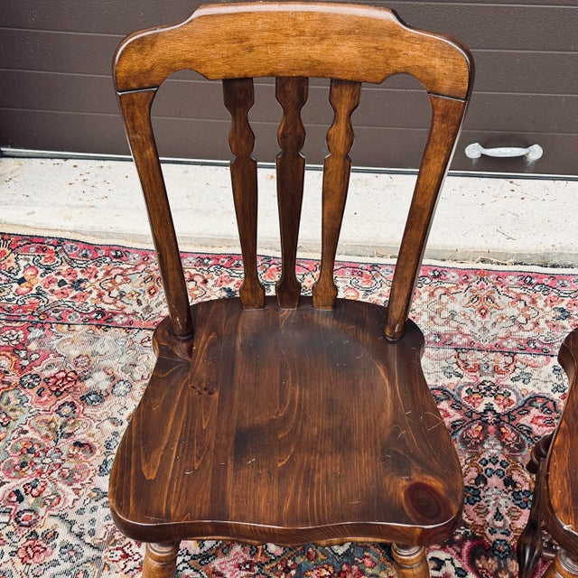 Vintage Ethan Allen Old Tavern Antiqued Pine Country Dining Side Chairs 12-6031 - a Pair For Sale In Philadelphia - Image 6 of 13