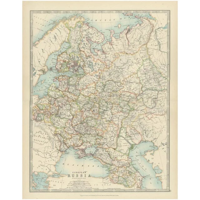 Antique Map of European Russia, 1903 For Sale - Image 10 of 10