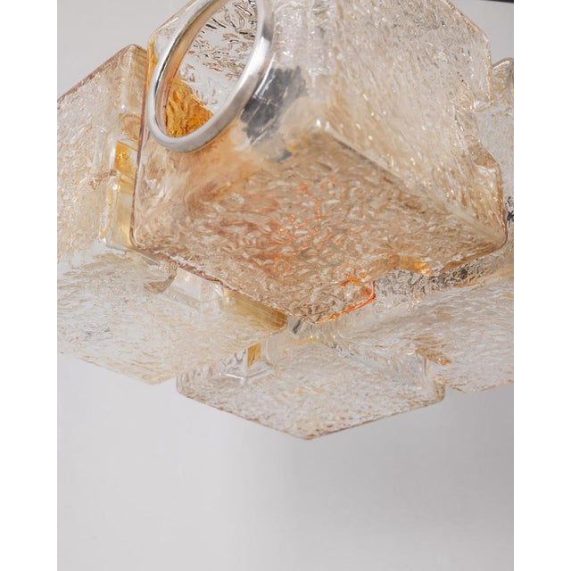 Metal Vintage Ceiling Lamp in Murano Glass by Toni Zuccheri, 1970s For Sale - Image 7 of 11