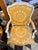 Pair of Vintage Italian Painted Bergere Chairs Upholstered in Yellow and White Linen For Sale - Image 9 of 12